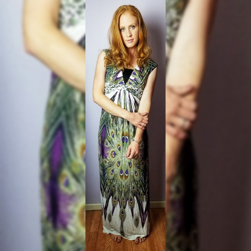 Sky Lidan Cap Sleeve Maxi Dress